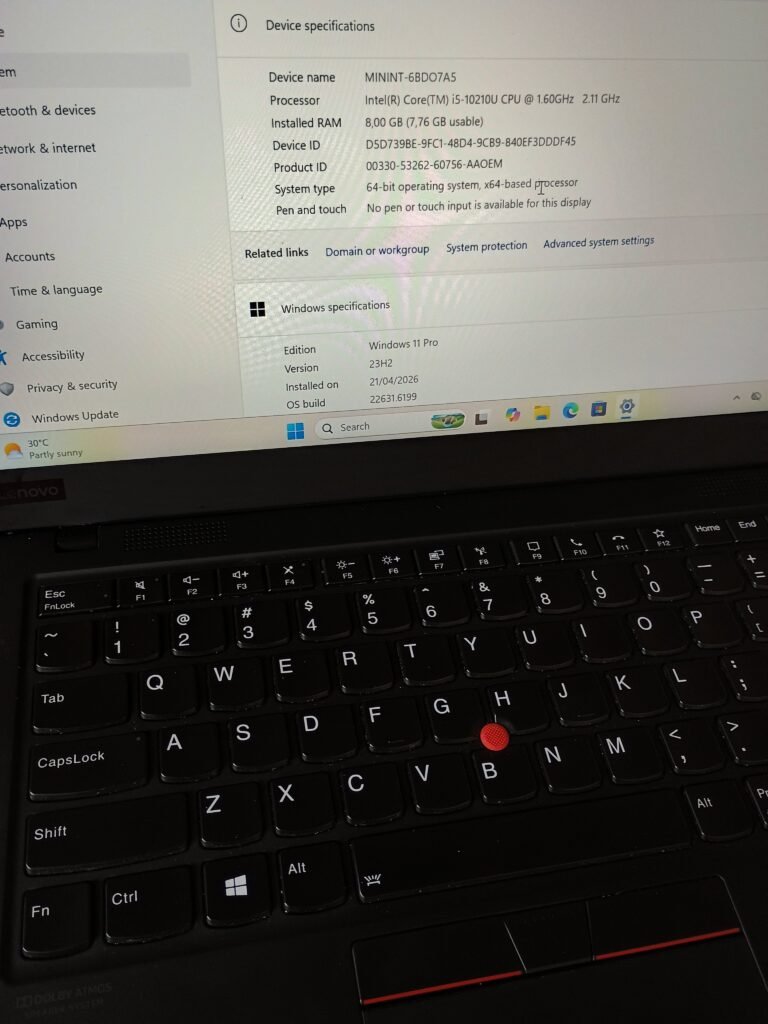 Laptop Lenovo ThinkPad X1 Carbon Gen 8 Intel Core i5-10210U / 8GB RAM