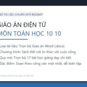 Trọn bộ Giáo án Toán học 10 - Kết nối tri thức với cuộc sống (17 Bài Word)