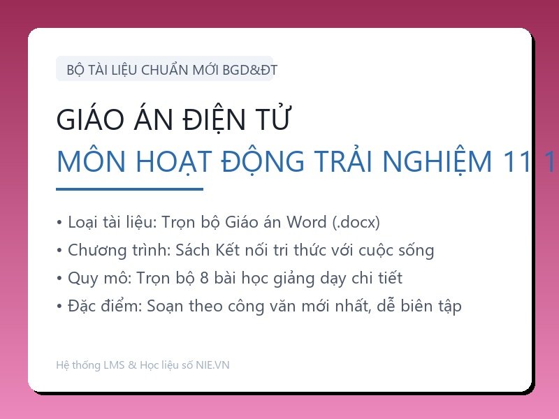 Trọn bộ Giáo án Hoạt động trải nghiệm, hướng nghiệp 11 - Kết nối tri thức (8 Bài Word)
