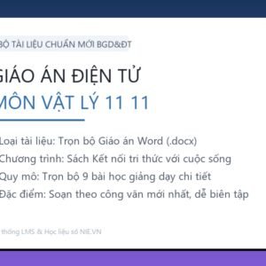 Trọn bộ Giáo án Vật lý 11 - Kết nối tri thức với cuộc sống (9 Bài Word)