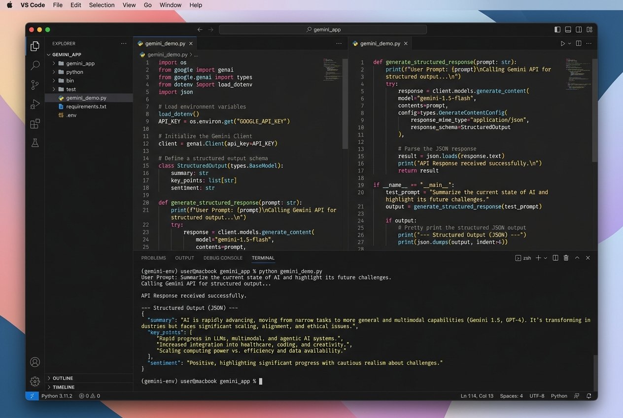 Mã nguồn Python gọi Gemini API