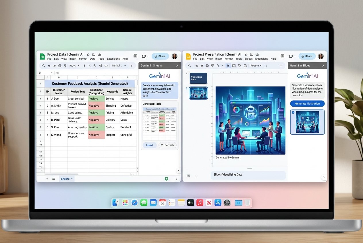 Ứng dụng Gemini trong Google Sheets và Google Slides