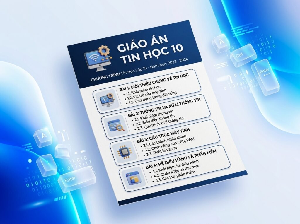 Trọn bộ Giáo án Tin học 10 - Kết nối tri thức với cuộc sống (18 Bài Word)