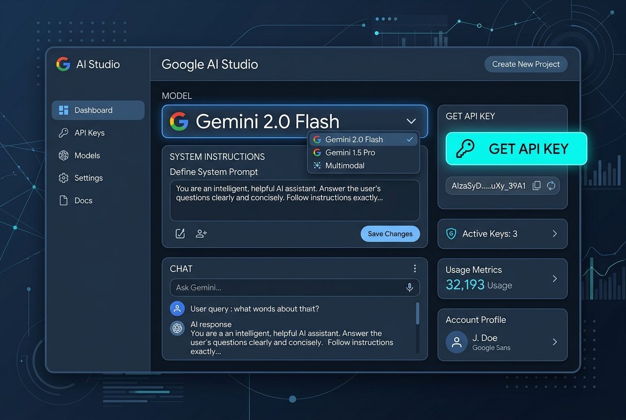 Giao diện khởi tạo Gemini API Key trên Google AI Studio