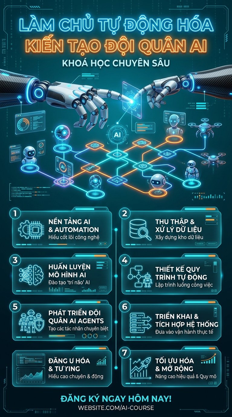 Infographic Khóa Học Làm Chủ Tự Động Hóa AI