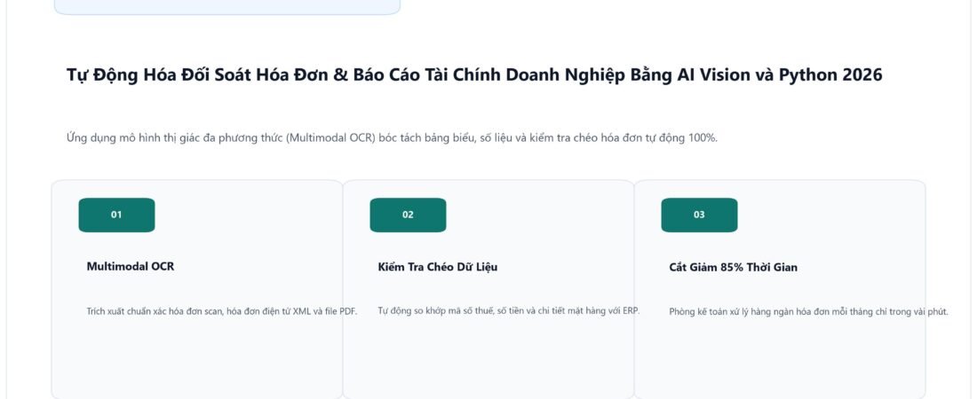 Tự Động Hóa Đối Soát Hóa Đơn & Báo Cáo Tài Chính Doanh Nghiệp Bằng AI Vision và Python 2026