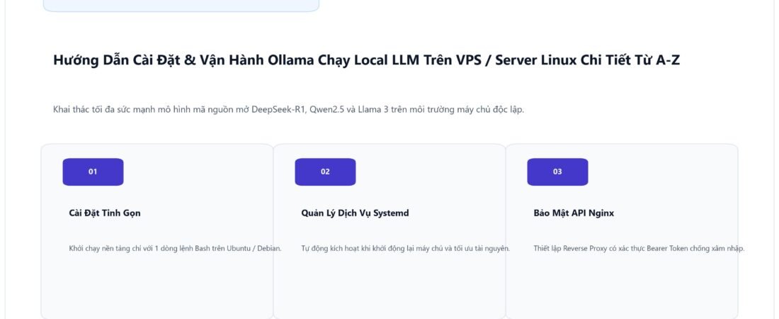 Hướng Dẫn Cài Đặt & Vận Hành Ollama Chạy Local LLM Trên VPS / Server Linux Chi Tiết Từ A-Z