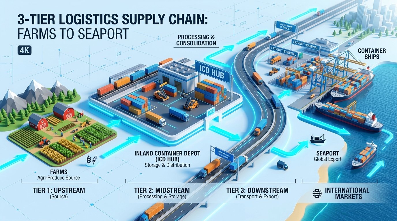 3-Tier Logistics Supply Chain Architecture Diagram Dak Lak