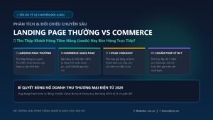 So Sánh Landing Page Thường Và Landing Page Commerce: Điểm Khác Biệt & Bí Quyết Tối Ưu Tỷ Lệ Chuyển Đổi 2026