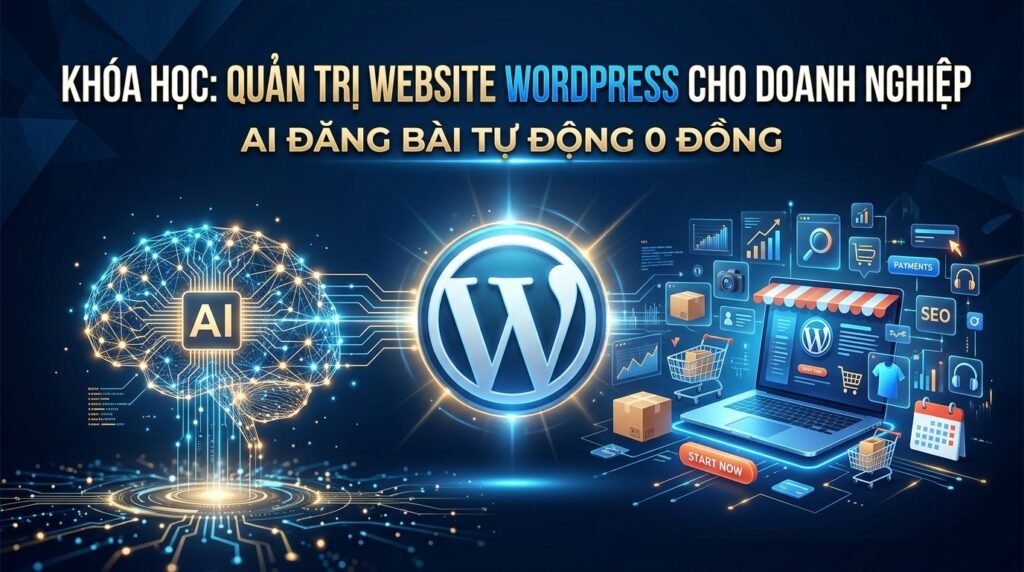 Khóa Học: Quản Trị Website WordPress Cho Doanh Nghiệp – AI Đăng Bài & Đăng Sản Phẩm Tự Động (0đ Chi Phí)