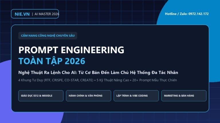 Cẩm nang Prompt Engineering toàn tập 2026 từ cơ bản đến làm chủ AI Agents NIE.vn