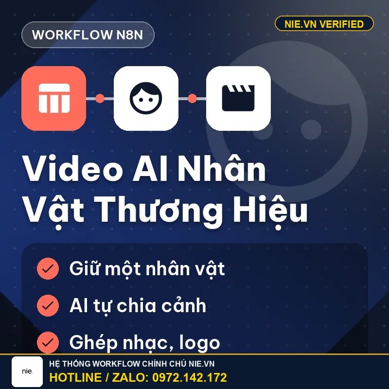 Workflow n8n — Loạt video AI giữ nhân vật thương hiệu